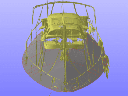 Malo 41 deck covers in Sunbrella Plus fabric, protecting teak decks and zipping to the cockpit enclosure