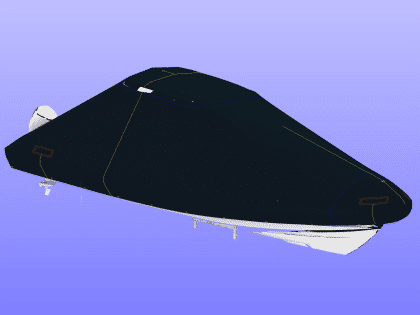 Protector 380 Targa with a Tecsew overall winter cover for all-weather protection.