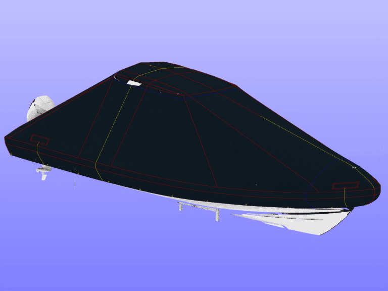 Protector 380 Targa with a Tecsew overall winter cover for all-weather protection.