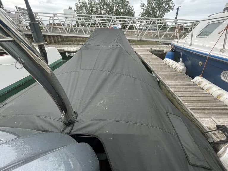 Ribeye 683 2022 overall cover in Sunbrella fabric, tailored for full RIB protection.