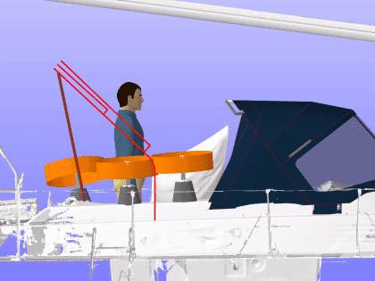 Westerly Corsair with a Tecsew 3-bar bimini providing extended sun protection and a durable stainless frame.
