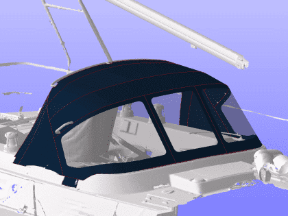 Westerly Corsair with a Tecsew 3-bar sprayhood providing increased cockpit coverage, featuring Paskal No 10 water-repellent zippers.