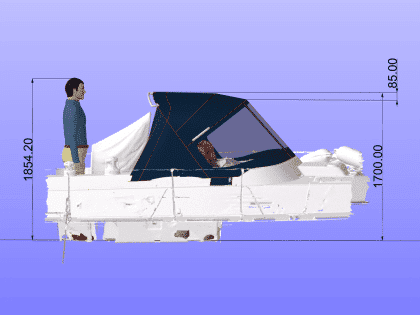 Westerly Corsair with a Tecsew 3-bar sprayhood providing increased cockpit coverage, featuring Paskal No 10 water-repellent zippers.